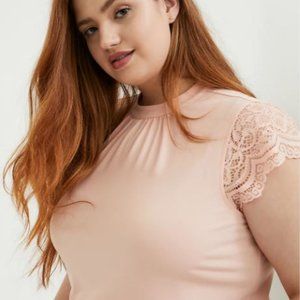 Torrid Peach Lace Sleeve Top
